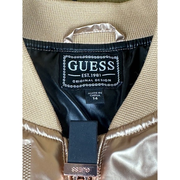 GUESS Girl's puffy , Metallic Copper Size 14 LA 1981 - Picture 2 of 16